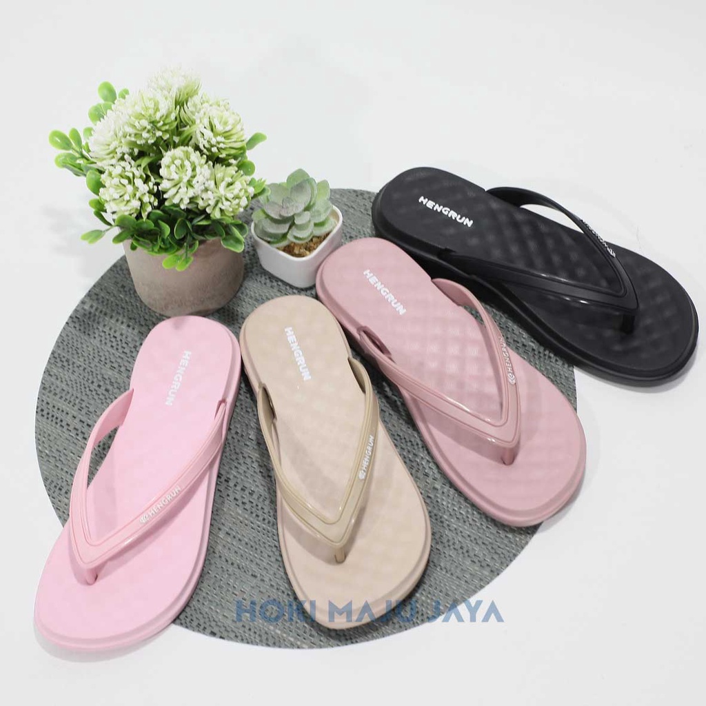 Sandal Jepit Wanita Terbaru ORIGINAL HENGRUN Sendal Cewek Bahan Karet anti slip Uk.36-40