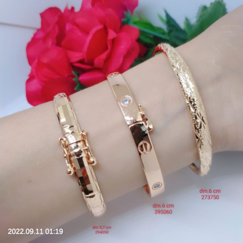 Gelang Bangle Golong Perhiasan Aksesoris Lapis Emas Terlaris Termurah