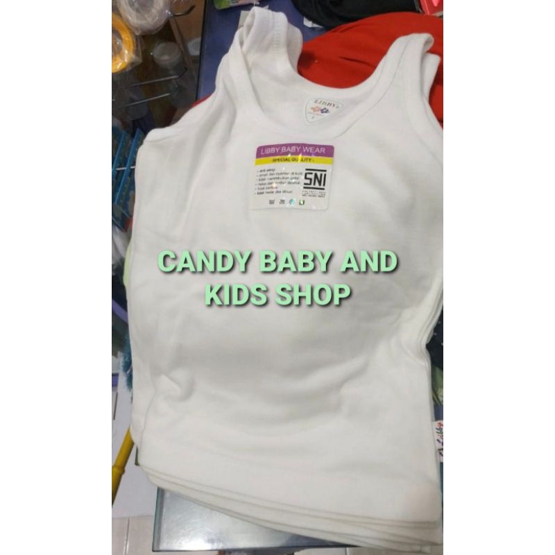 Singlet Libby SML isi 3 Warna Putih Kaos Dalam Bayi Halus Lembut Murah SNI