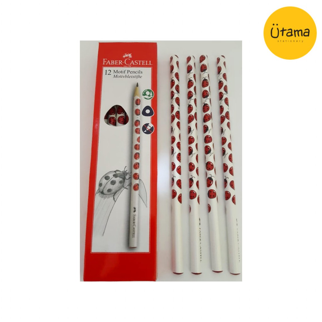 

Pensil Kayu Faber-Castell Motif Lady Bug (Kepik) Satuan/Faber Castell/Castel Pencil Ecer/Eceran