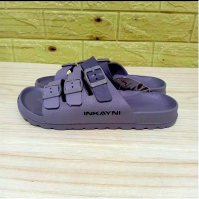 YK6026 Sandal Selop Karet Pria / Sendal Slide Tali 3 Casual Merek Inkayni Ukuran 39-44