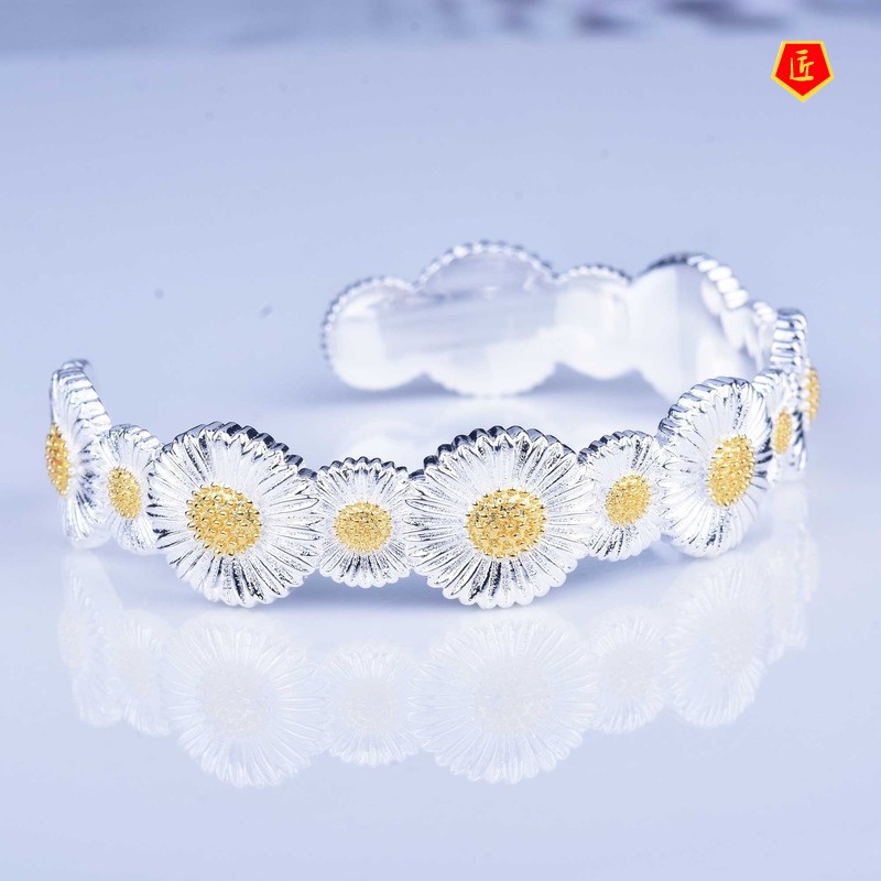 [Ready Stock]925 Silver Vintage Palace Style Daisy Lace Bracelet