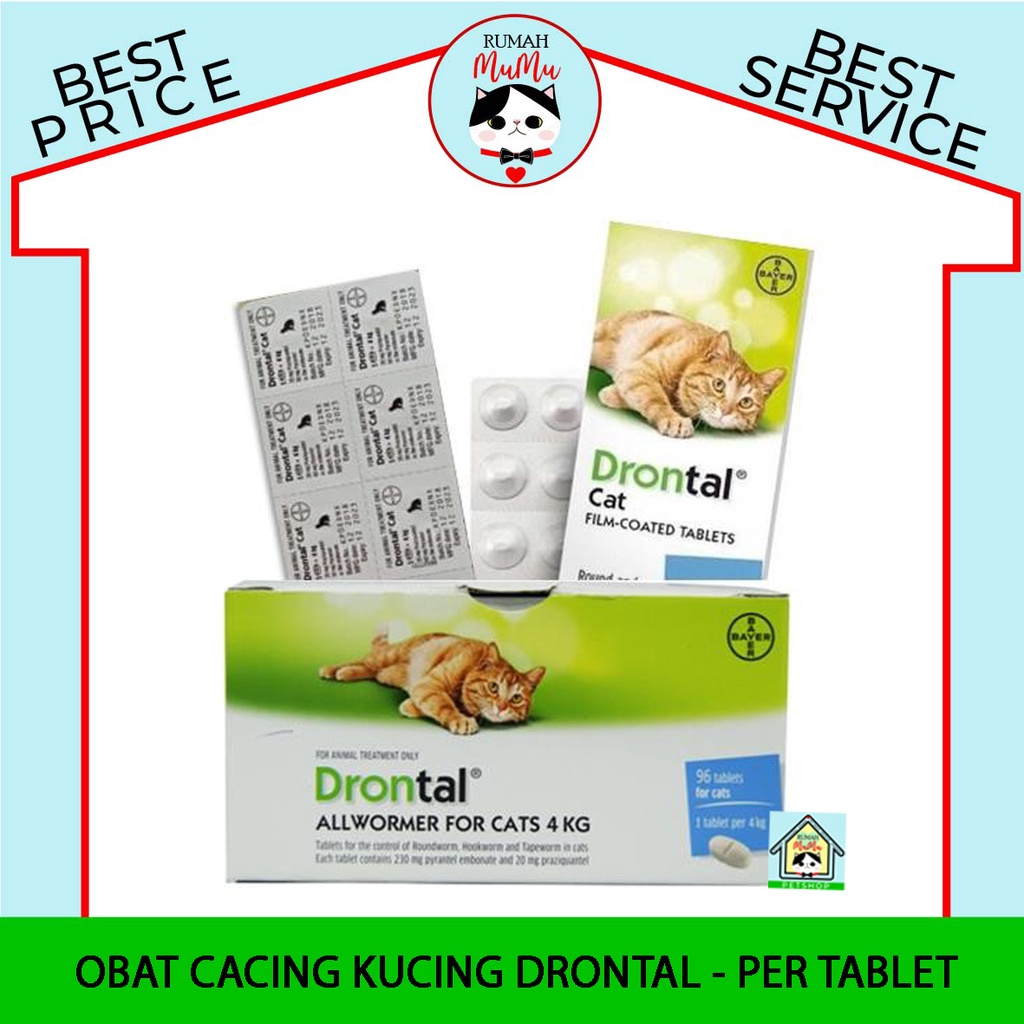 OBAT CACING KUCING DRONTAL PER TABLET