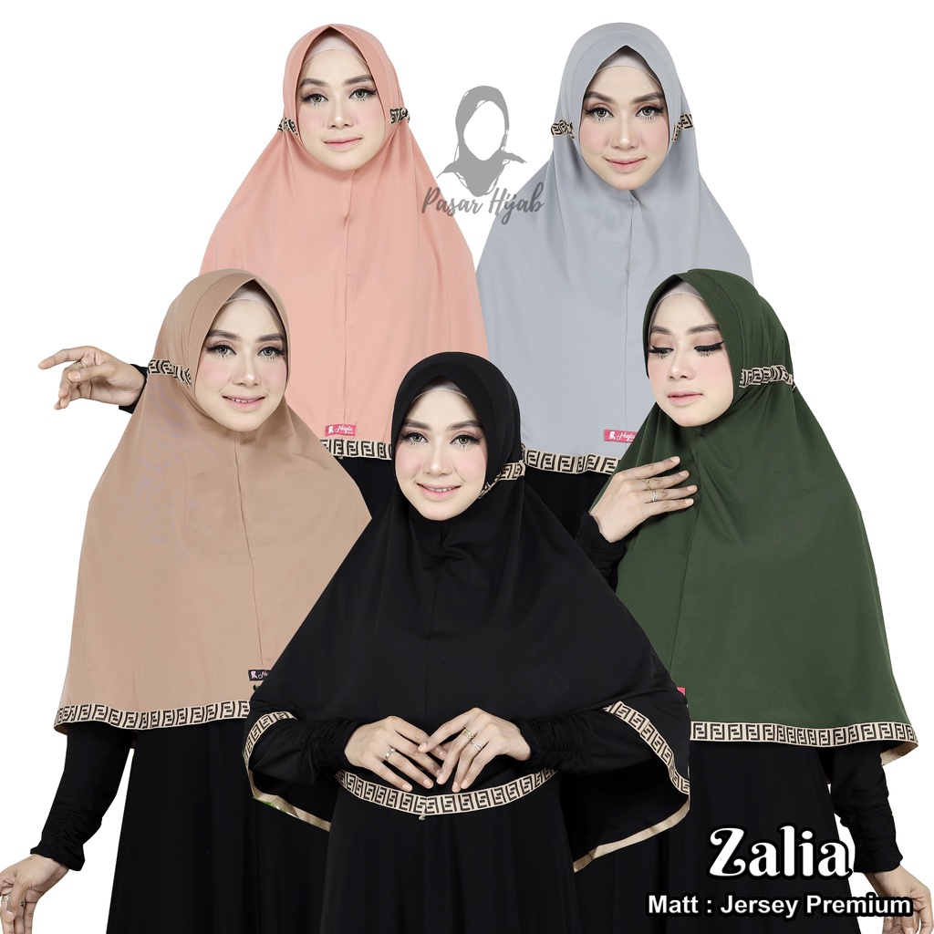 Jilbab Instan Zalia Jumbo Hijab Instan Jersey Premium Kerudung Bergo Pasar Hija'b