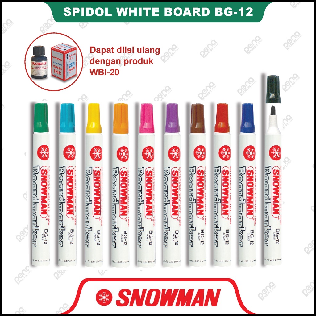 Spidol Whiteboard Marker Snowman BG-12