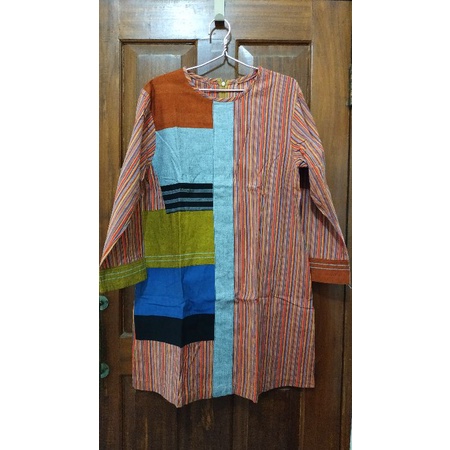 Preloved Blouse Lurik Kombinasi