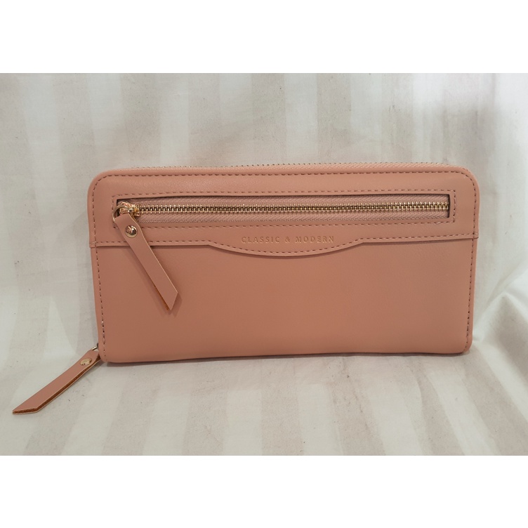 MINISO Dompet Wanita Panjang resleting pink