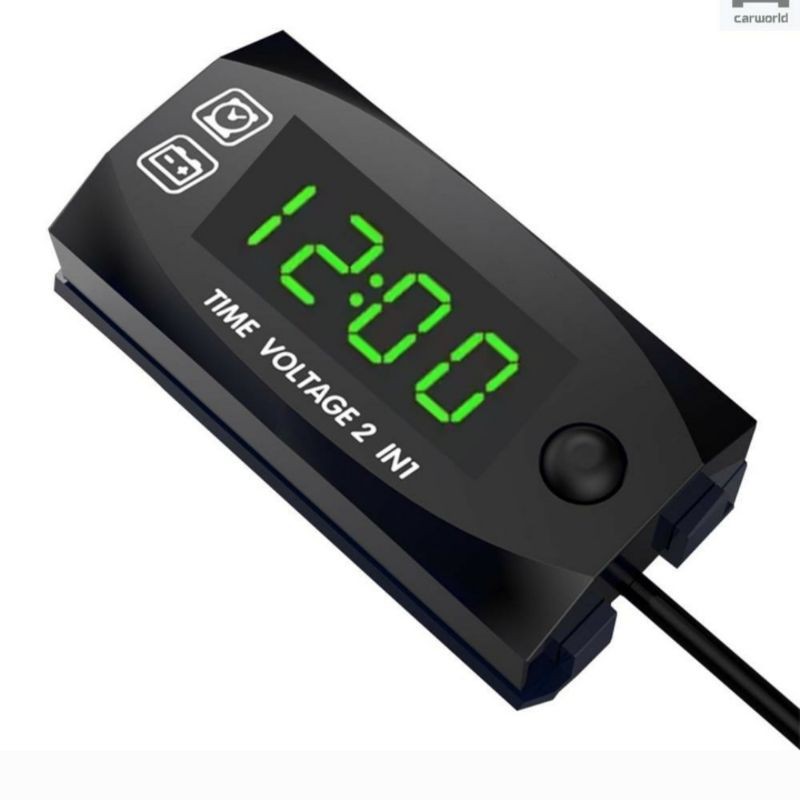 COD VoltMeter Digital Plus Jam 2 IN 1 Universal waterproof anti air