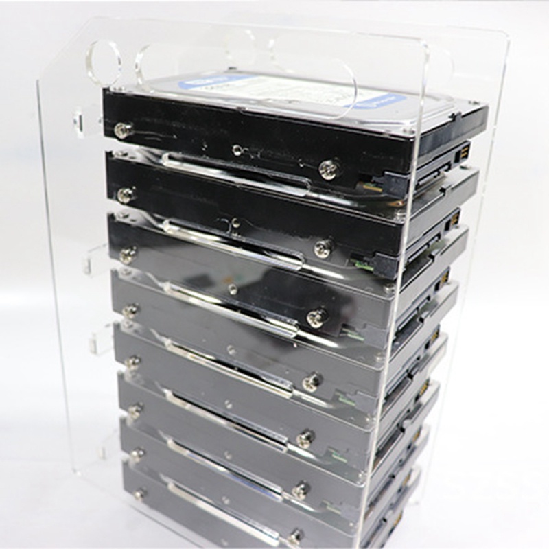 3.5 Inch HDD Hard Drive Cage 8X3.5 Inch HDD Cage Rack DIY Hard Disk Case for BTC Mining Computer Storage Expansion