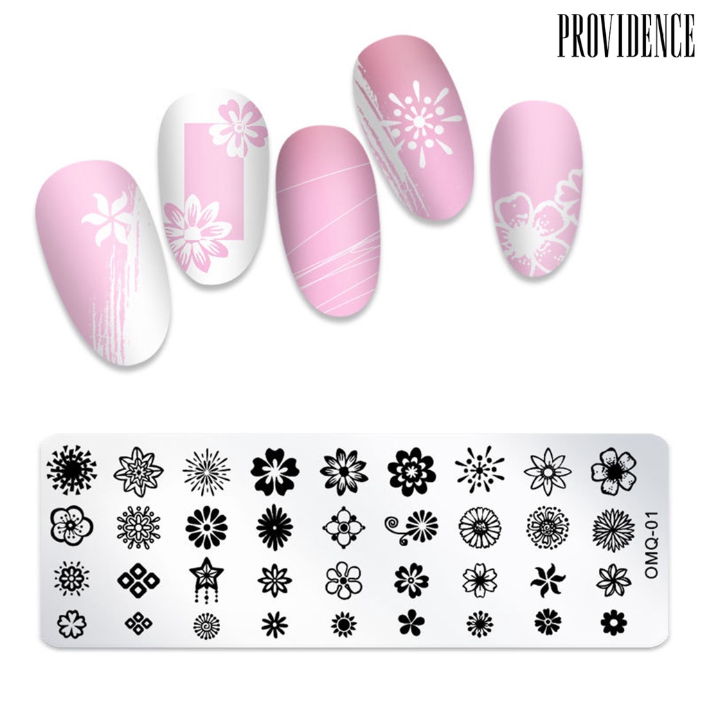 Providence Plat Stempel Kuku Motif Snowflake Natal Bahan Stainless Steel Untuk Manicure / Nail Art Diy