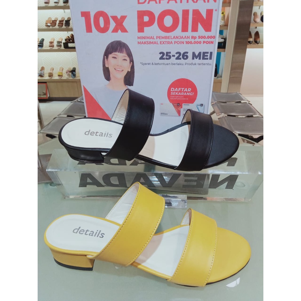 DETAILS 40 39 38 37 36 Original sandal hak 3cm heels wanita merah silver import pesta casual formal 