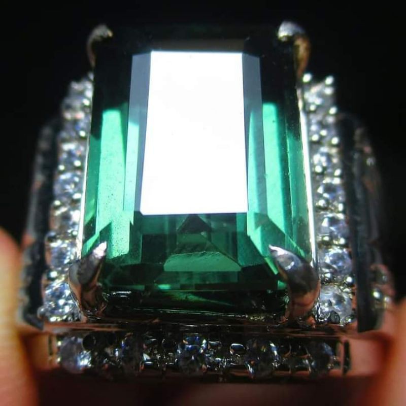 [COD] GREEN TOPAZ OCTAGON TOP LUSTER ASLI CHATAM NAEK DS