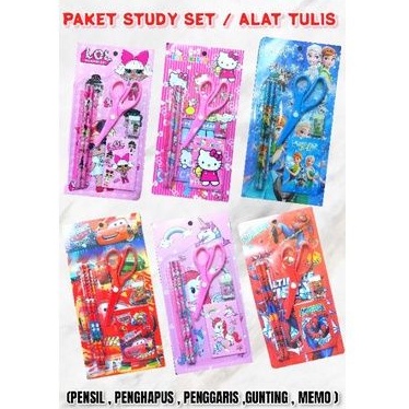 

Paket Study Set Alat Tulis 6 in 1 Gunting Memo cocok hadiah Goddie Bag Ultah