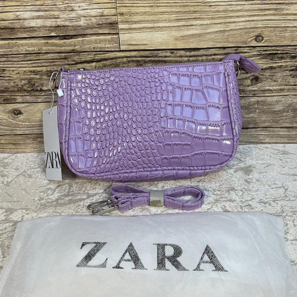 Shoulder Bag Zara Croco FREE DUSTBAG / Tas Selempang Bahu Leather Tas Kulit