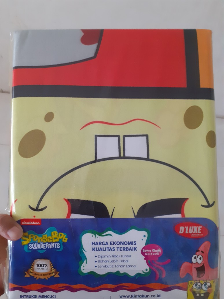 Sprei Kintakun 120x200 Motif Spongebob Puzzle Albany Aalborg Agnesia Nadine Han - Single 120 Sp Lucu