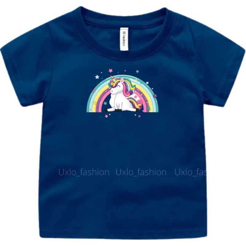 BAJU KAOS ANAK PEREMPUAN MURAH MOTIF UNICORN KUDA PONY LUCU UMUR 2 3 4 5 6 7 8 9 TAHUN SIZE S M L XL UXLO FASHION