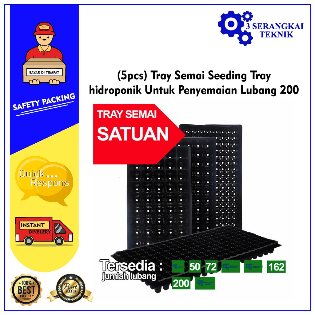 Tray Semai Seeding Tray hidroponik Untuk Penyemaian Lubang 200