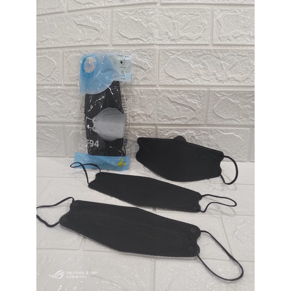 MASKER KF94 MOUSON ISI 10PC Masker KF 94 4ply Masker 4D EVO isi 10pcs-KF94 BLACK 10pc