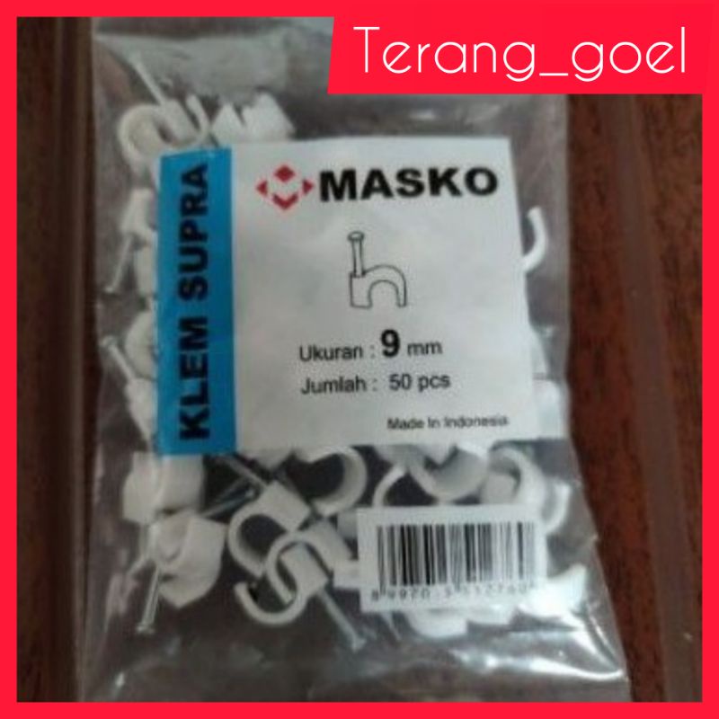 Klem Kabel Masko 9 mm / Masko Klem Kabel Supra 9 mm Paku Beton Asli