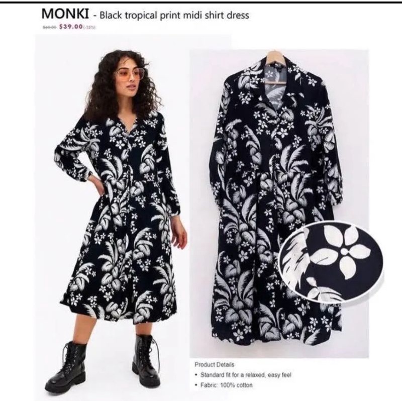 Monki midi dress Tropical Original