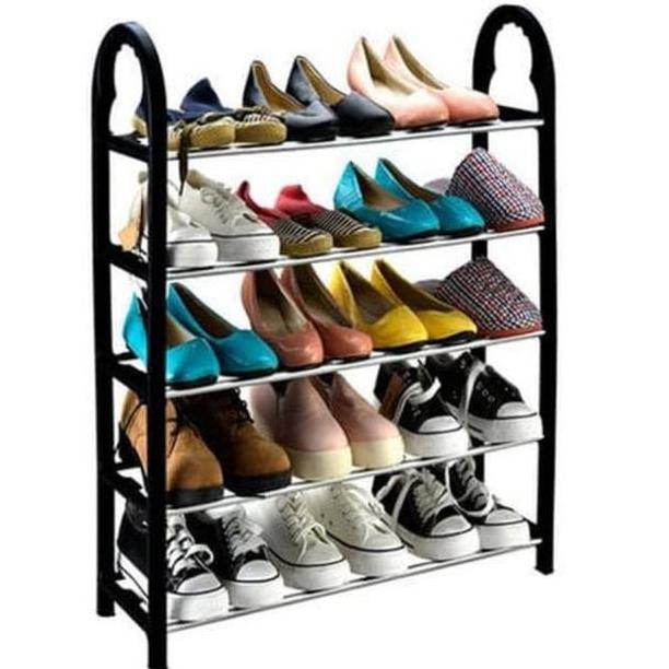 Rak Sepatu Minimalis 5 Susun Bahan Metal 5 Tiers Shoes Rack Shopee Indonesia