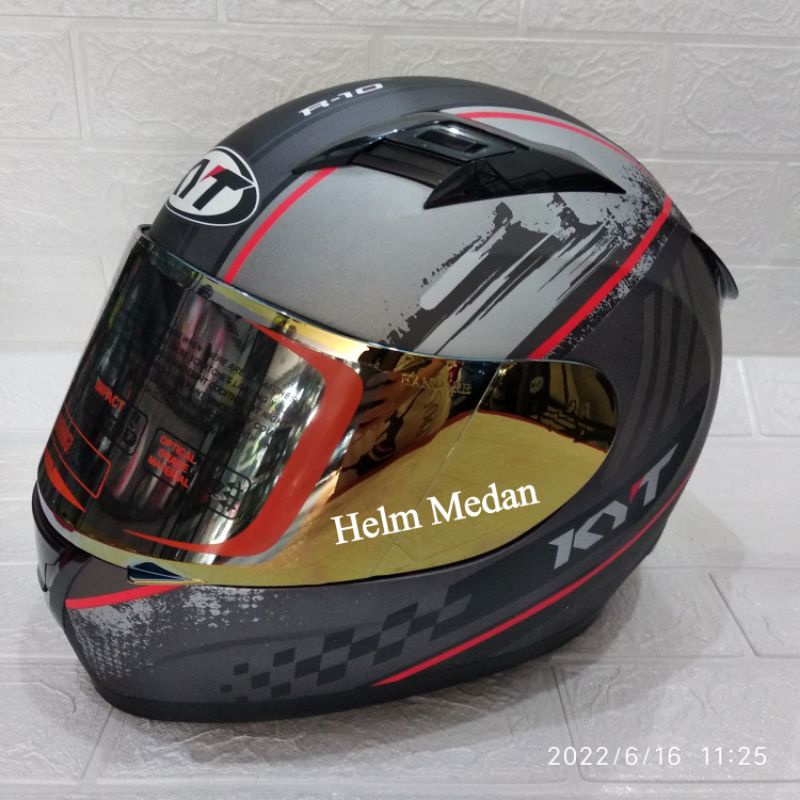 Helm KYT R10 Ganteng Kaca Flat Iridium