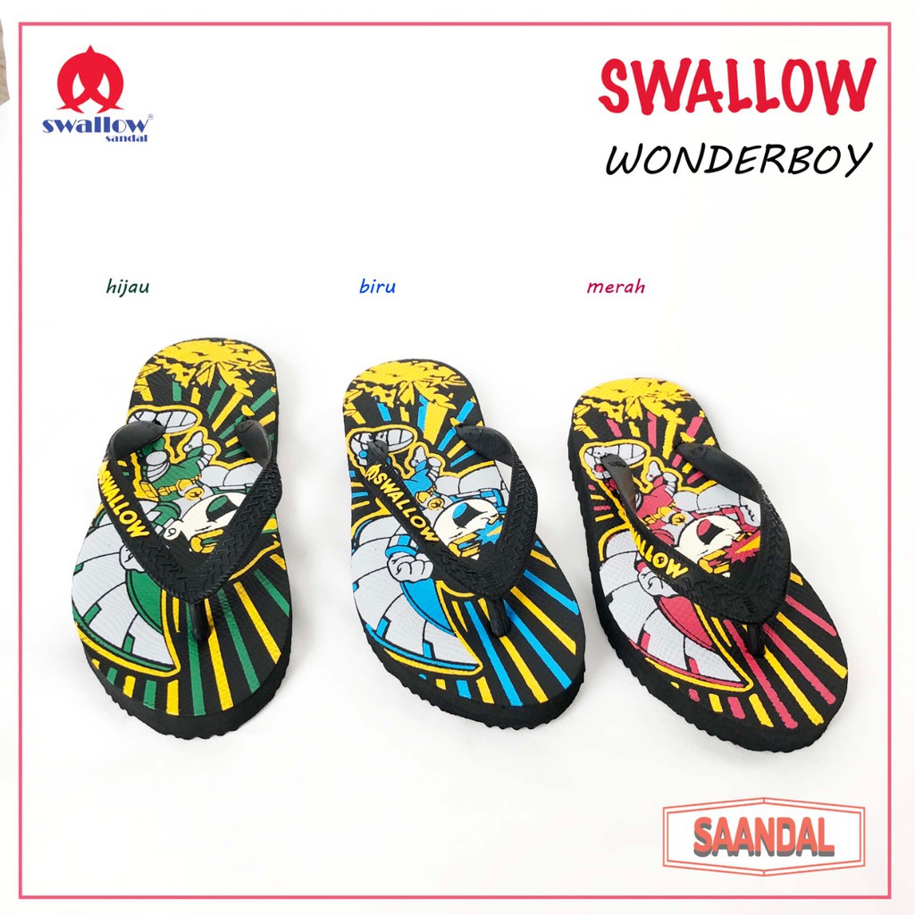 Sandal Jepit Anak Swallow Wonder Boy Wonderboy Anak Laki-laki superhero (BISA SATUAN)