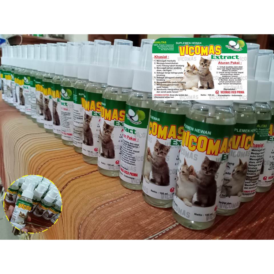 Obat Kucing Anggora Pup Berdarah | Vco Vicomas Extract Spray 100ml