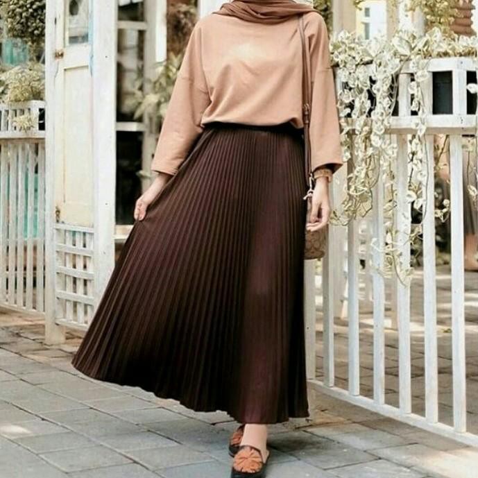 [cod] ROK PLISKET MAYUNG PANJANG / PLEATED SKIRT wanita murah