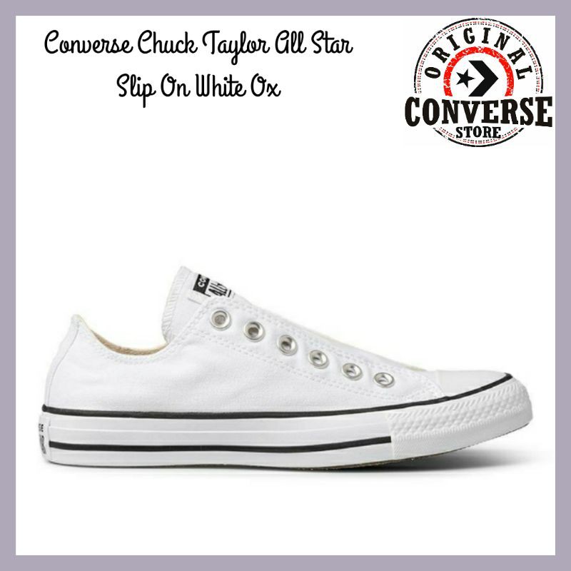 ORIGINAL CONVERSE CHUCK TAYLOR ALL STAR SLIP ON WHITE OX 164301C WOMENS