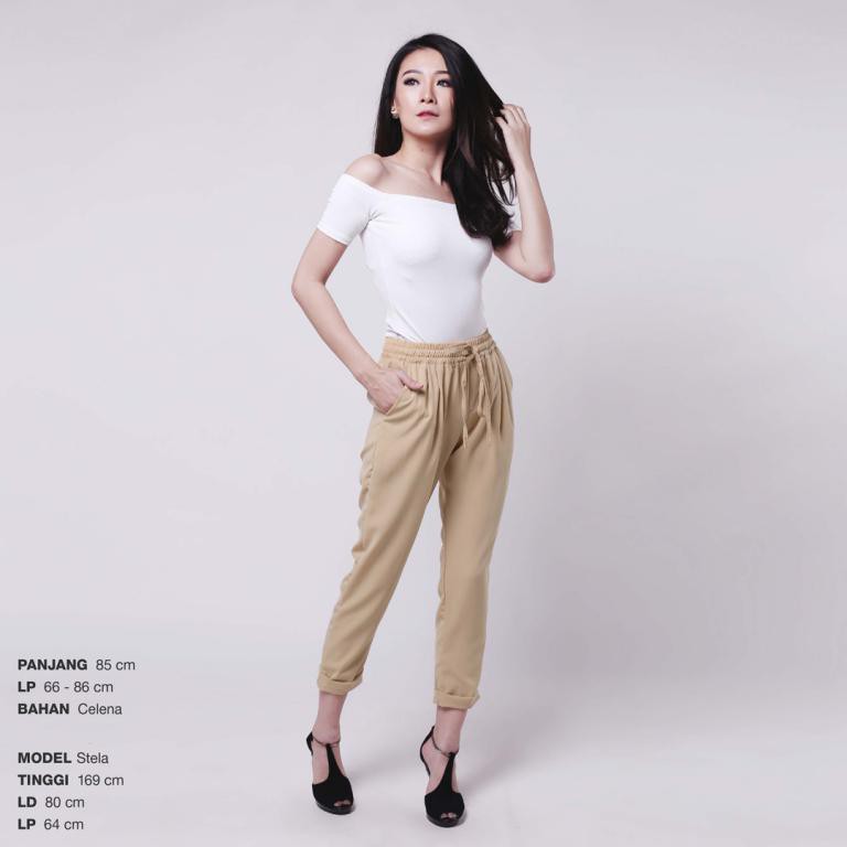 TJ124 KANSAI WAIST PANTS / Celana Santai Wanita Fashion Kekinian Trendy