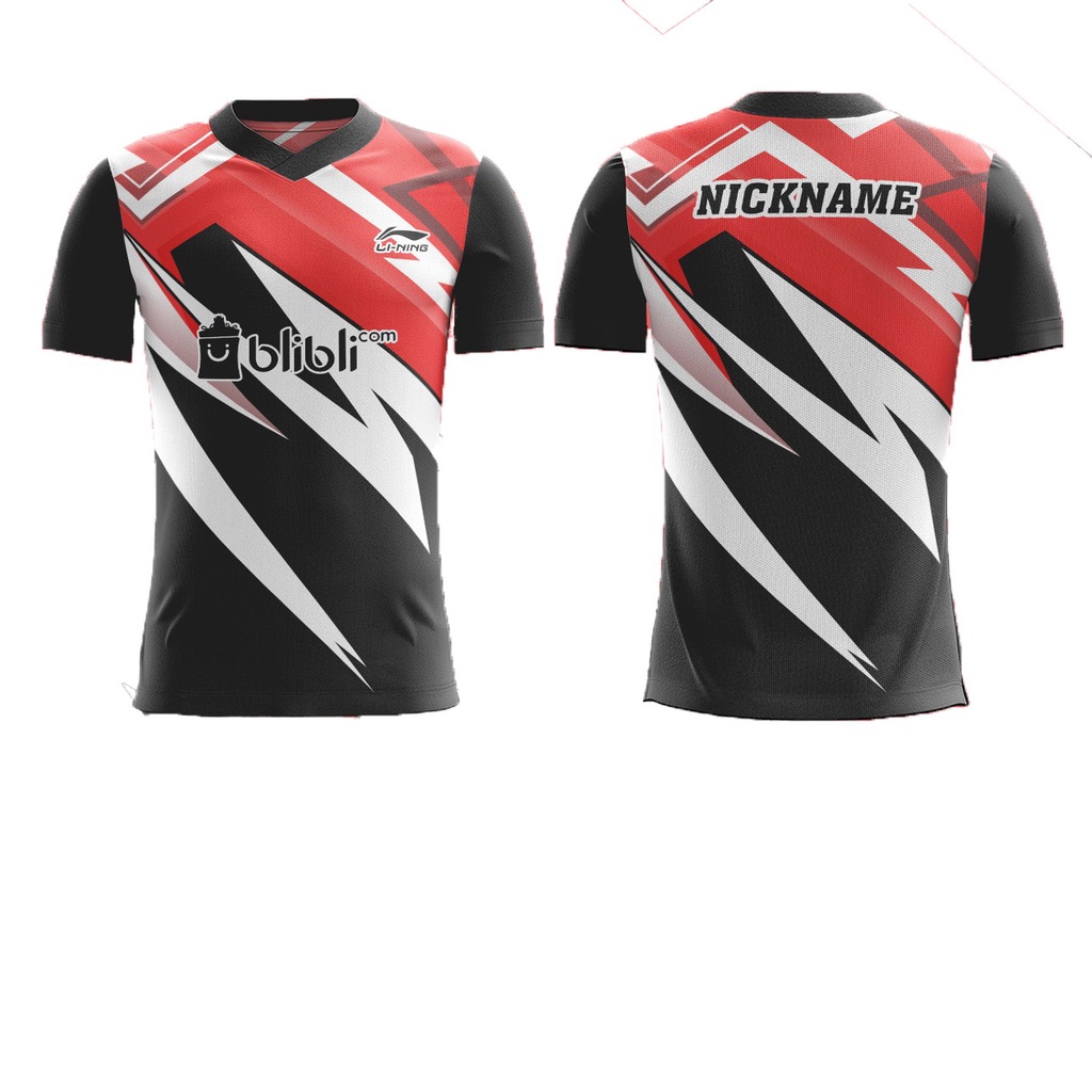Kaos Jersey Badminton Bulutangkis Costum Full Print Size XS - XXXL AB0129