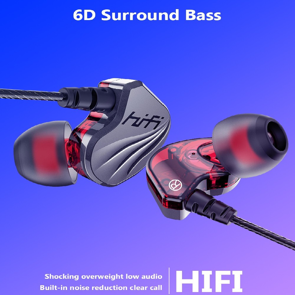 [Headset Gaming] Sport Music 6D Surround Stereo Bass Hifi dengan Mic Earphone Headphone Gaming