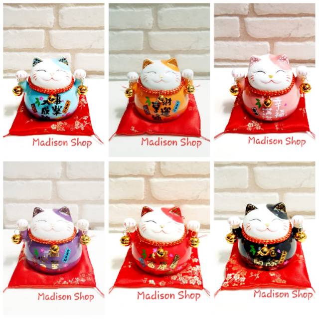 Maneki Neko Lucky Cat Zhao Chai Mao Kado Pembukaan Toko Hadiah Ultah Murah Dekorasi Imlek