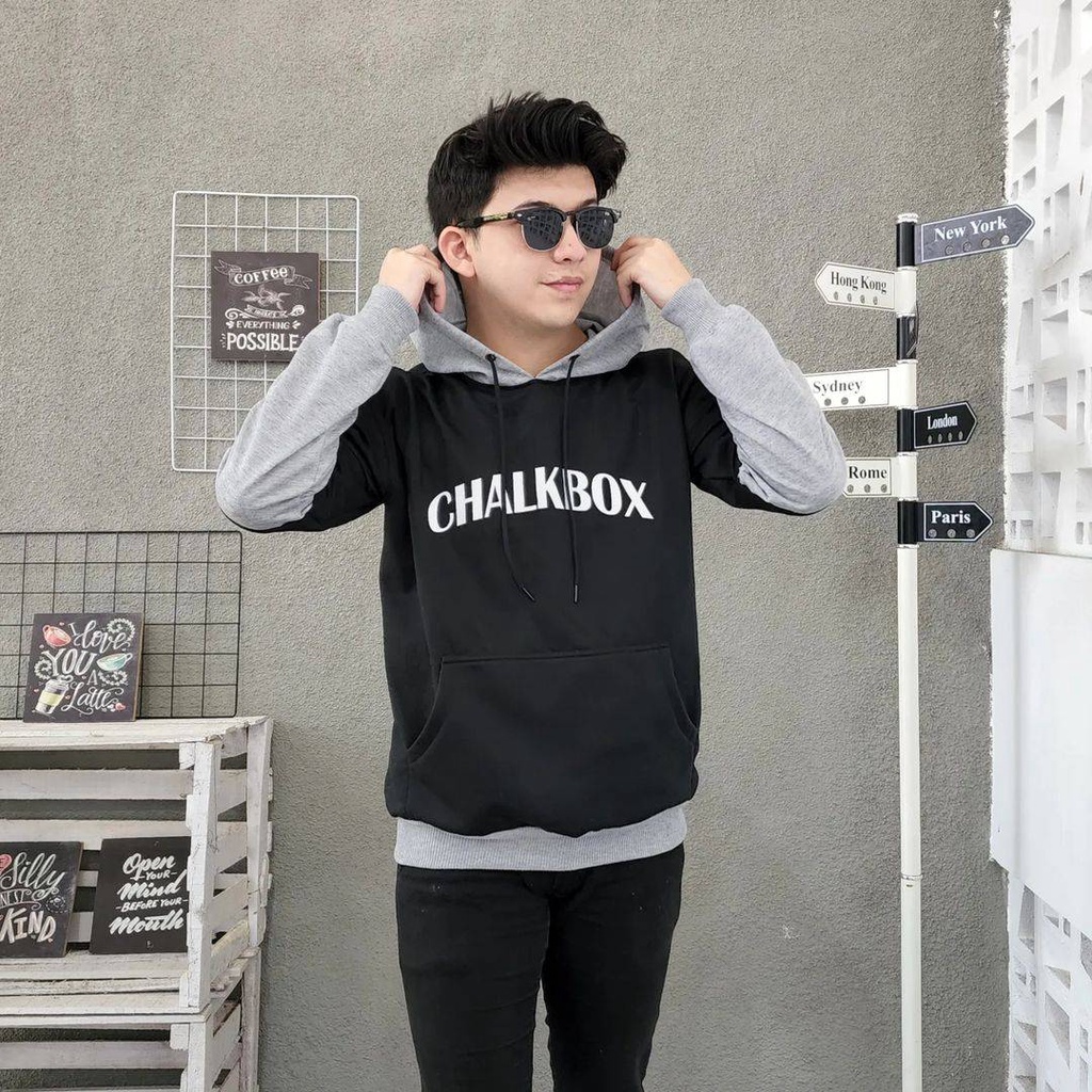 CHALKBOX Hoodie Sweater Oversize Pria Wanitta Atasan Jacket Model Terbaru Gaya Kasual Ala Korean