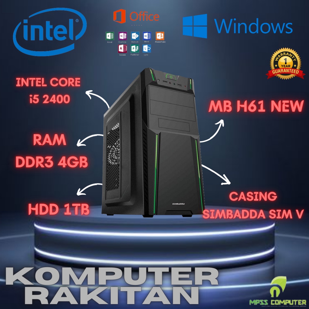 Jual Komputer Cpu Pc Rakitan Intel Core I Motherboard H New Ram Ddr Gb Hdd Tb