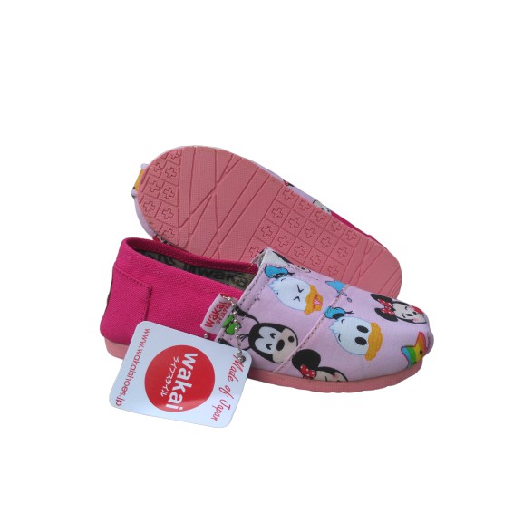 SEPATU SLIP ON ANAK PEREMPUAN MOTIF KARAKTER MICKEY MOUSE PINK KIDS TERMURAH