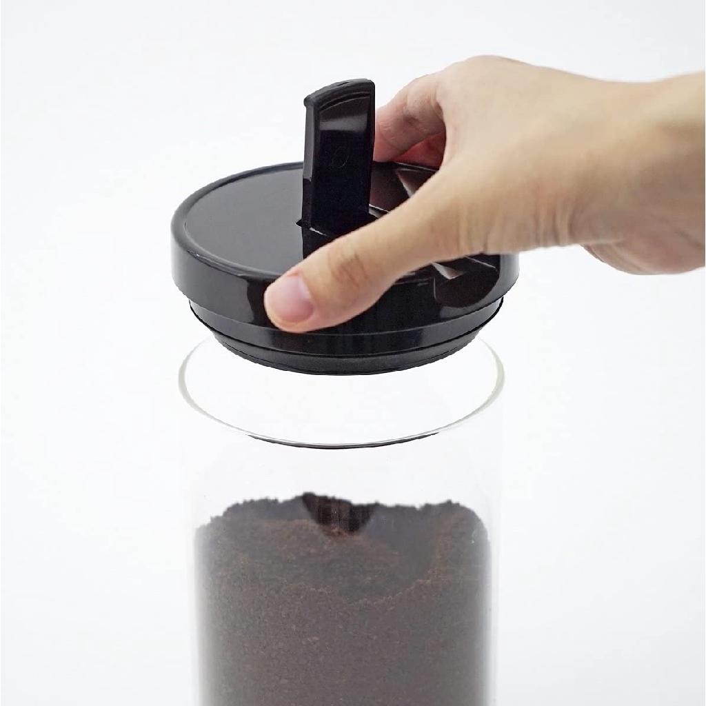 HARIO GLASS CANISTER BLACK 800ML - 1000ML | Snack - Coffee Storage