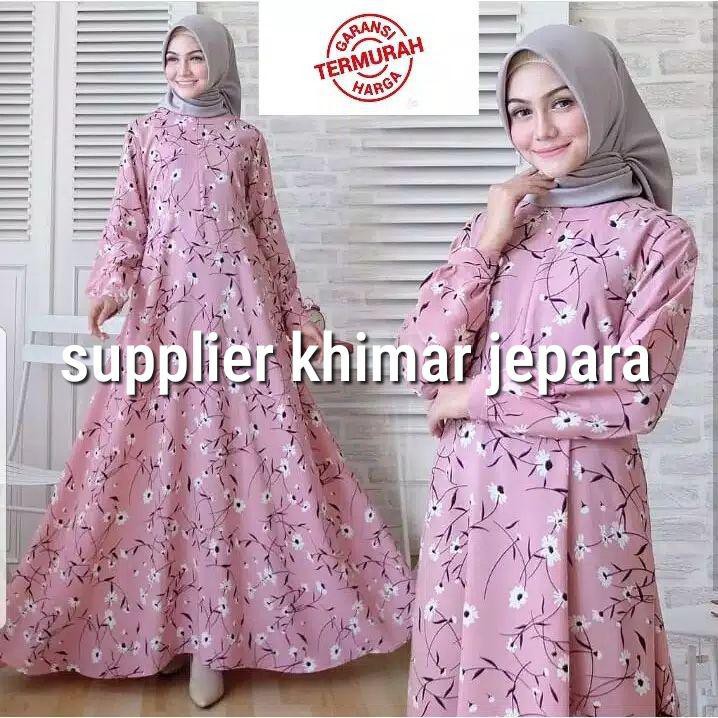 C2- GAMIS BAHAN MONALISA BUKAN KATUN JUMBO MOTIF SUNRISE - GRACIA - ALESHA