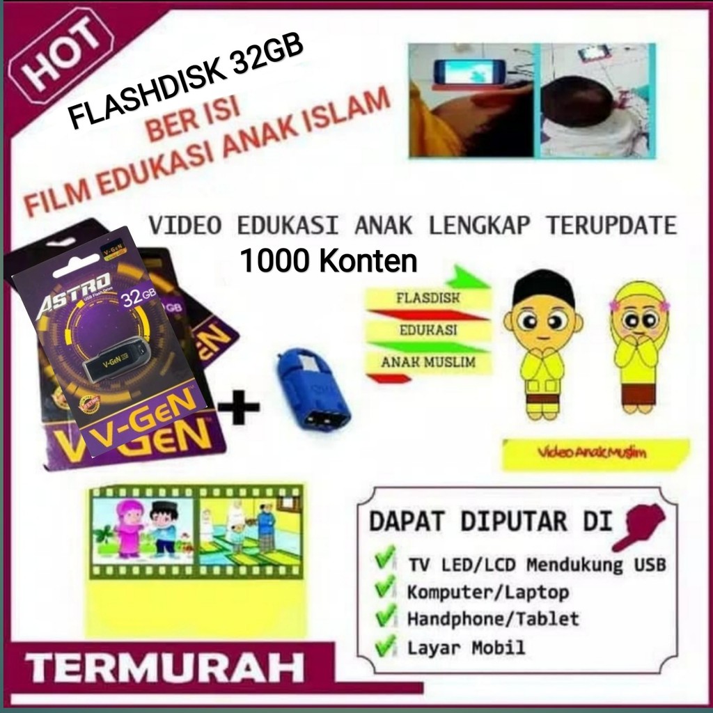 Flashdisk Film Edukasi Anak Islam 32GB Terlengkap Update Terbaru