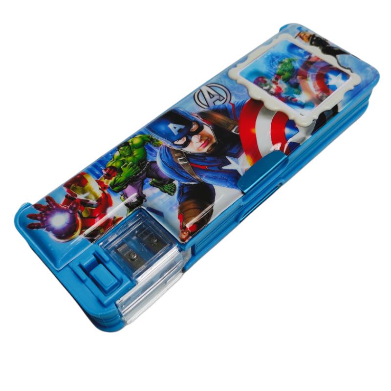 Kotak Pensil Kalkulator Serutan Motif Pony Frozen BTS BT21 Unicorn  Avengers Spiderman-AVENGERS