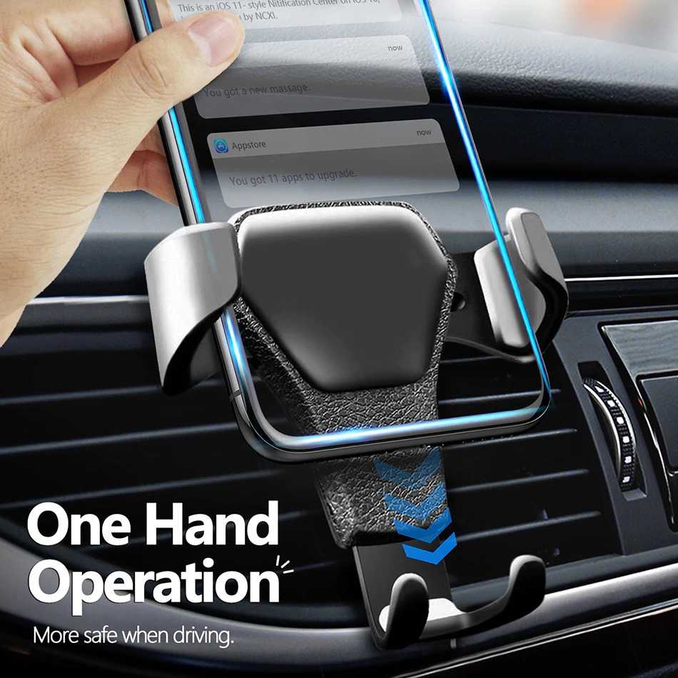 PMXBT Car Holder Smartphone Leather Gravity Bracket Air Vent - OU25