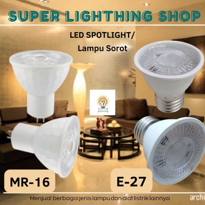 Lampu Halogen LED COB 7W E27 &amp; MR16 Cahaya Putih dan Kuning 220Volt/Spotlight