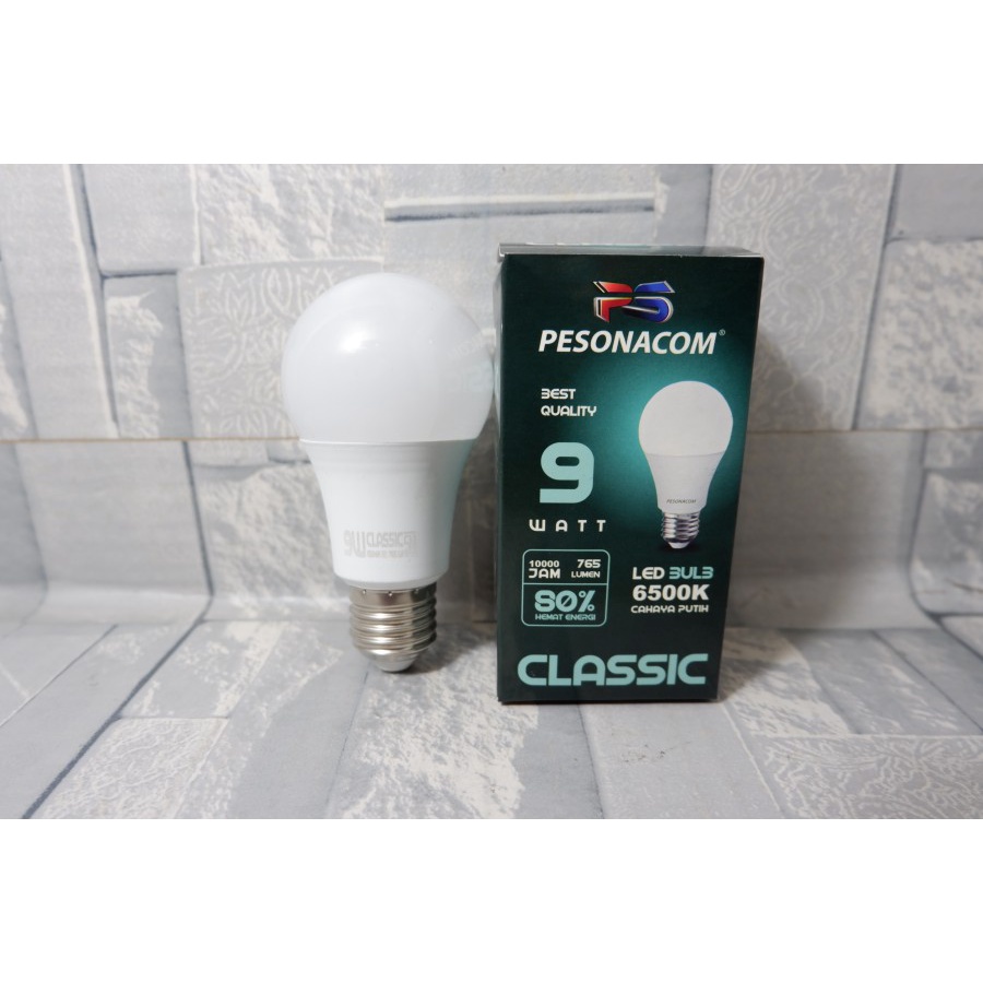 Bohlam Lampu LED Bulb Pesonacom Classic 9 Watt SNI