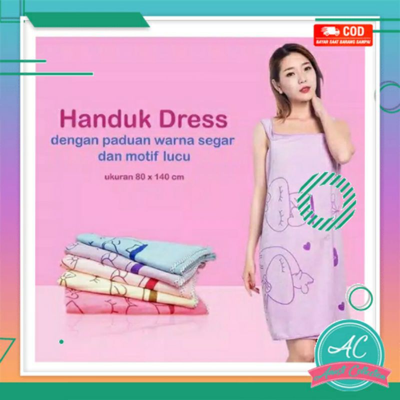 Handuk mandi bentuk dress baju motif lucu kimono remaja dewasa