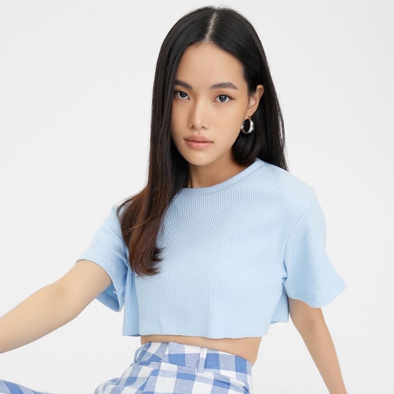 Jumbo Crop RIB - OVERSIZE CROP TOP KOREA