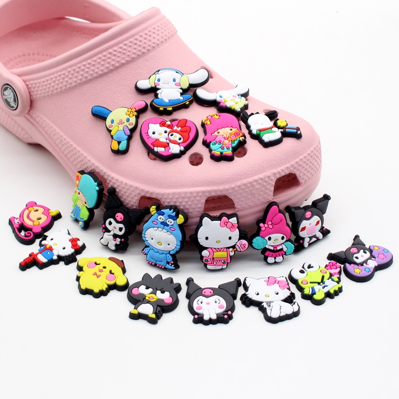 Sanrio 1pc Charms / Charms / Charms Sepatu / Sandal Motif Kartun Hello kitty Bahan Pvc Untuk Anak Perempuan