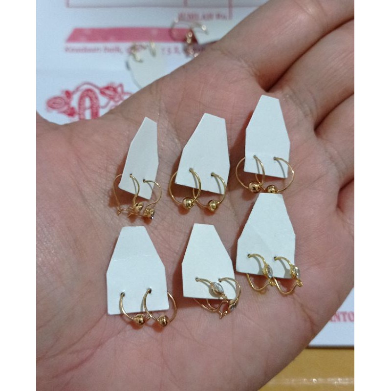 Anting Anak Bayi Baby Kolong Gipsy Knip Emas Asli 0,25gram Kadar 300 30%