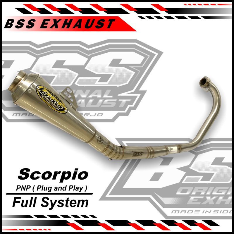 knalpot scorpio bss original satu set free laser nama
