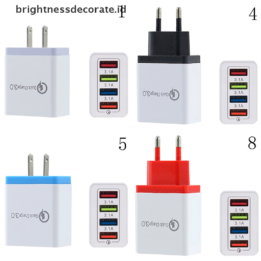 [birth] 4 Ports travel charger 3a quick charge 3.0 usb charger fast charger adapter [ID]